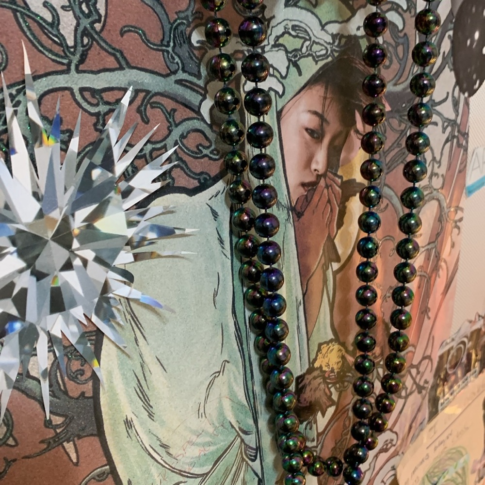 Oil slick bead necklace